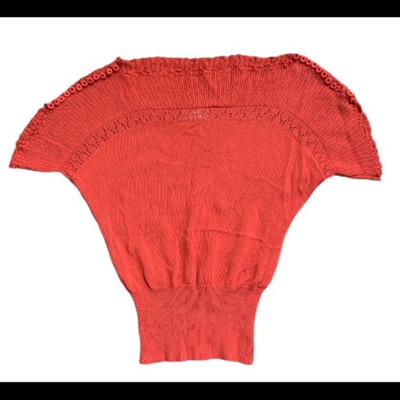 ANTHROPOLOGIE Yoana Baraschi Baubled Fan Sweater Rust Red/Burnt Orange Sz Small - Picture 13 of 16